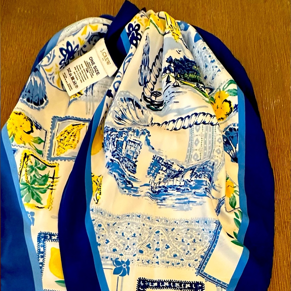 J. Crew Blue and Yellow Artistic Fabric